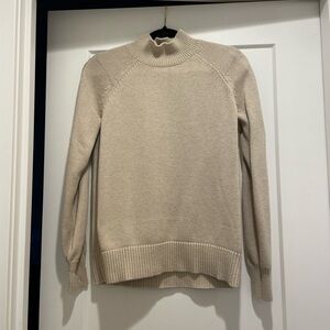 Orvis Wool & Cotton Knit Fisherman Sweater in Beige/Cream Size S